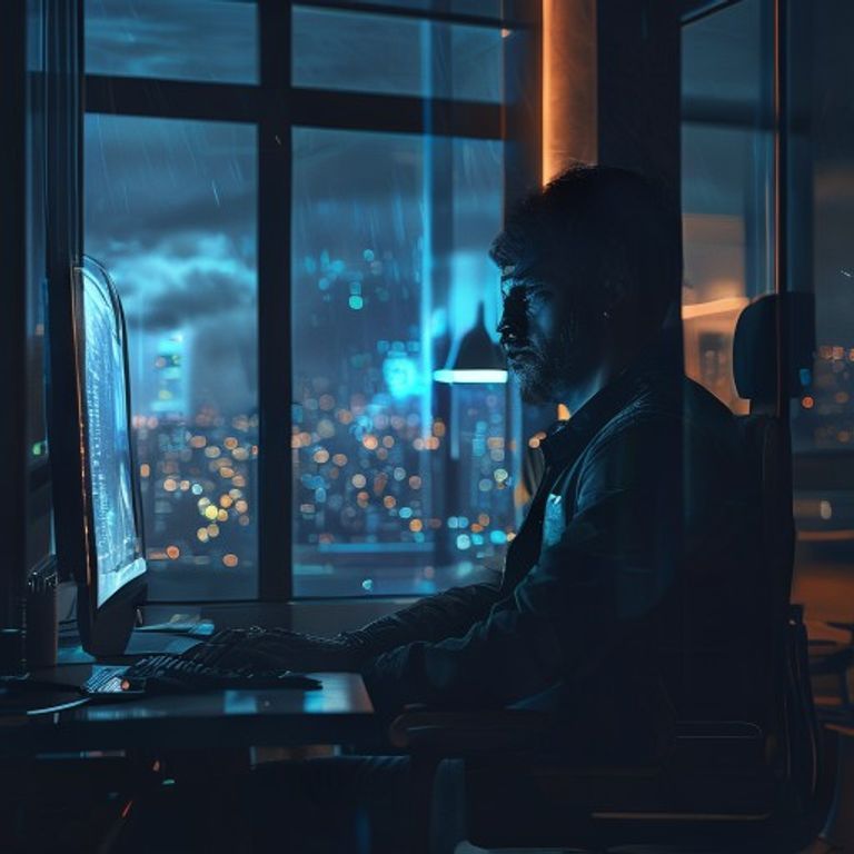 A dramatic portrait of a tech CEO reflecting amidst a storm, symbolizing controversy and pressure.